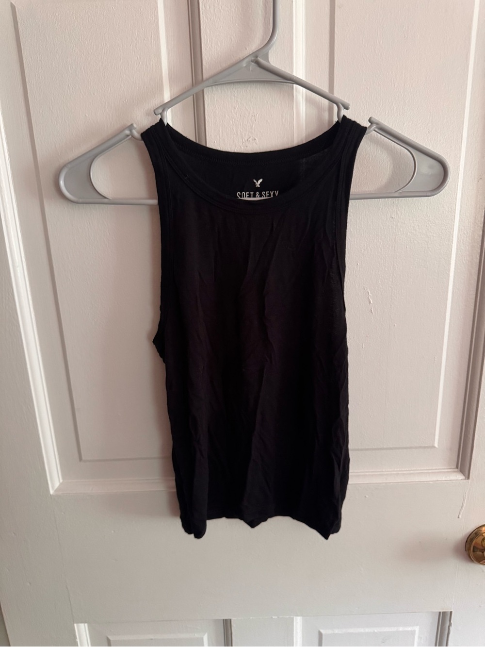 American Eagle Outfitters Black Ribbed Muscle Tank